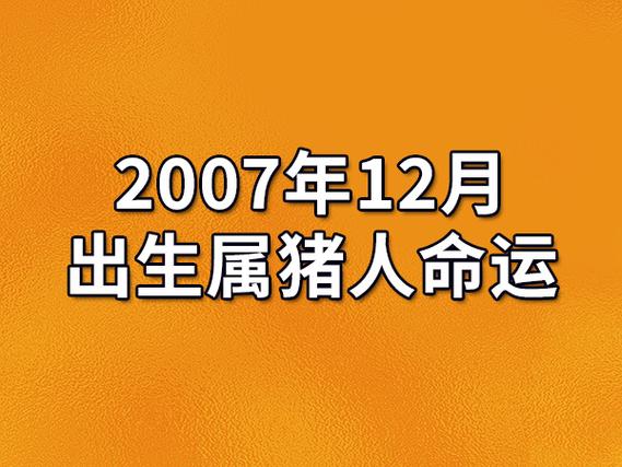 2007年12月出生属猪人命运农历爱情事业运势解析