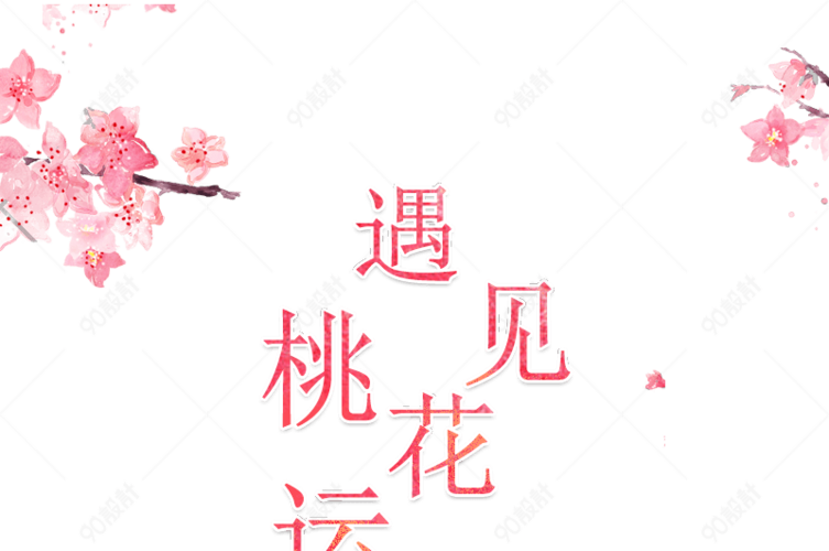 遇见桃花运字体设计