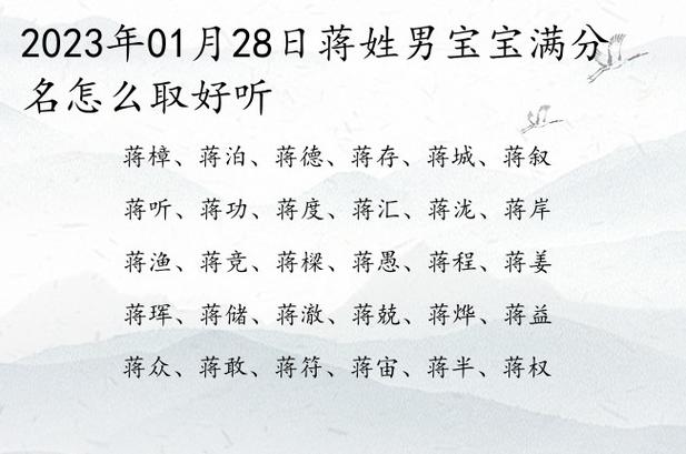 蒋取名字男孩名字文艺三个字_有才起名网