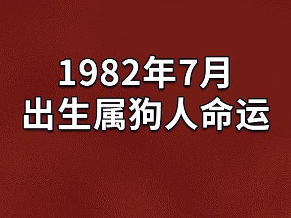 1982年7月出生属狗人命运