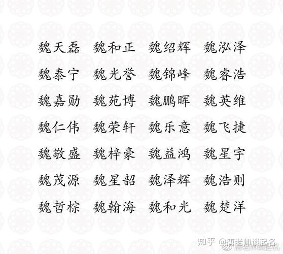 给男宝宝取名简单大气的魏姓男孩名