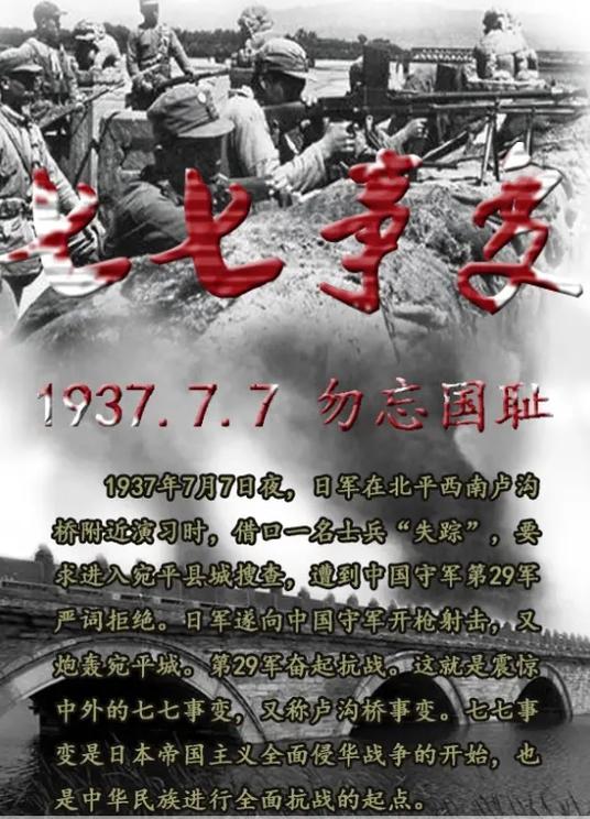 7.7日  记念七七事变.